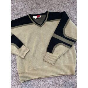 Vintage Spyder V-active sports Neck Sweater Wool Blend Pullover Knitwear Mens XL